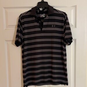 Under Armour Men's Polo with Gray Stripes
